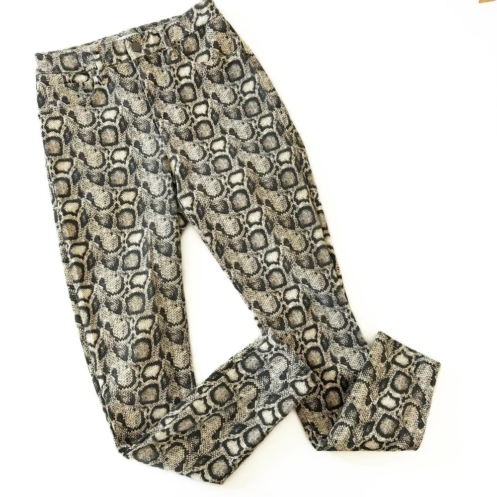 Good American Women’s 26 2 Good Legs High Rise Snake Reptile Print Skinny Jeans - Picture 3 of 7